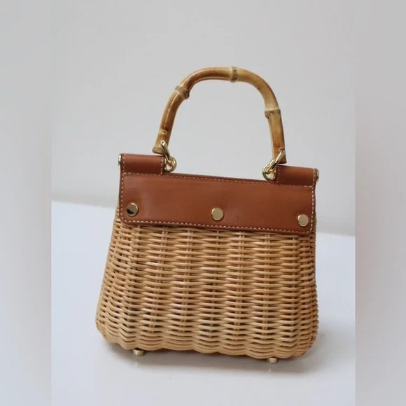 Beautiful J. Mclaughlin Irene wicker bag - Picture 2 of 15
